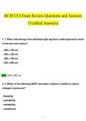 RCIS CCI Exam Review Questions and Answers &lpar;Verified Answers