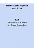 Florida Claims Adjuster Mock Exam &ndash; 6-20 All Lines Practice Test 2026
