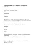 Management MNG 211 &ndash; Final Exam &ndash; Complete Exam Material