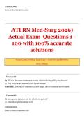 ATI RN Med-Surg 2026&rpar; Actual Exam  Questions 1&ndash;100 with 100&percnt; accurate solutions 
