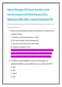 Bakery Manager ROI Exam Questions And  Correct Answers &lpar;Verified Answers&rpar; Plus  Rationales 2026 Q&A &vert; Instant Download Pdf 