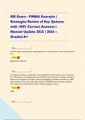 SIE Exam - FINRA Example &vert; Strategies Review of Key Quizzes with 100&percnt; Correct Answers &vert; Newest Update 2025 &vert; 2026 &ndash; Graded A&plus;     