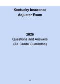 Kentucky Insurance Adjuster Exam &ndash; Licensing Practice Test & Study Guide 2026