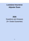 Louisiana Insurance Adjuster Exam &ndash; Licensing Practice Test & Study Guide 2026