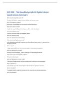 BIO 202 - The Blood & Lymphatic System Exam  questions and answers 