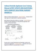 Indiana Pesticide Applicator Core Training  Manual LATEST UPDATE 2026 QUESTIONS&vert;  WITH COMPLETE SOLUTIONS &sol;ALREADY  GRADED A&plus; 