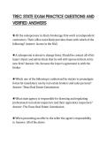 TREC STATE EXAM PRACTICE QUESTIONS AND VERIFIED ANSWERS