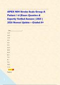 APEX NIH Stroke Scale Group A Patient 1-6 &vert;Exam Question & Expertly Verified Answers &vert; 2025 &vert; 2026 Newest Update &ndash; Graded A&plus;    
