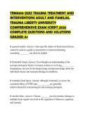 TRMA810 QUIZ TRAUMA TREATMENT AND INTERVENTIONS ADULT AND FAMILIAL TRAUMA LIBERTY UNIVERSITY COMPREHENSIVE EXAM SCRIPT 2026 COMPLETE QUESTIONS AND SOLUTIONS GRADED A&plus;