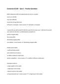 Economics EC248 &ndash; Quiz 3 &ndash; Practice Questions
