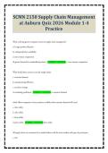 SCMN 2150 Supply Chain Management at Auburn Quiz 2026 Module 1-4 Practice