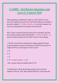 CAMRT Test Review Questions and Answers 2026 &vert; Updated Comprehensive CAMRT Exam Study Guide &vert; Certification Practice Prep
