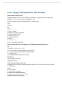 Brain Injury Exam questions and answers 