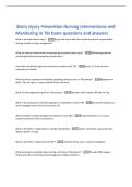 Brain Injury Prevention Nursing Interventions and  Monitoring in TBI Exam questions and answers 