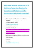 NWSA Tower Technician Training Level 2 &lpar;TT2&rpar;  Certification Practice Exam Questions And  Correct Answers &lpar;Verified Answers&rpar; Plus  Rationales 2026 Q&A &vert; Instant Download Pdf