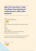 State Farm Auto Exam &vert; Latest Test Review Exam Questions & Verified Answers &vert; 2025 &vert; 2026 &ndash; Graded A&plus;    