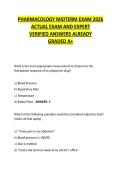 Pharmacology Midterm Exam 2026 Actual Questions & Expert Verified Answers &vert; Graded A&plus;