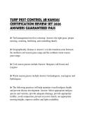 TURF PEST CONTROL 3B KANSAS CERTIFICATION REVIEW SET 2026 ANSWERS GUARANTEED PASS