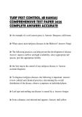 TURF PEST CONTROL 3B KANSAS COMPREHENSIVE TEST PAPER 2026 COMPLETE ANSWERS ACCURATE