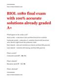 BIOL 1080 final exam with 100&percnt; accurate solutions already graded A&plus;