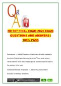 NR 507 Final Exam &ndash; 220 Questions on Pathophysiology&comma; Cardiovascular Disorders&comma; Endocrine Imbalances & Genetic Conditions &ndash; 2026