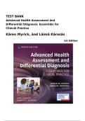 Test Bank Advanced Health Assessment and Differential Diagnosis&colon; Essentials for Clinical Practice 1st Edition by Karen Myrick & Laima Karosas ISBN 9780826167578 2026 A&plus;