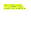 Test Bank For Quick & Easy Medical Terminology&comma; 10th Edition&comma; By Peggy C&period; Leonard All Chapters 1-15 Q&A UPDATED
