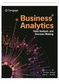 TESTBANK FOR Business Analytics Data Analysis & Decision Making 8th Edition Albright INSTANT DOWNLOAD TESTBANK