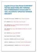 Cog240 Clinical Data Model EXAM MOST  TESTED QUESTIONS AND VERIFIED  SOLUTIONS&lpar;Detailed Answers&rpar;GET IT  100&percnt; ACCURATE&excl;&excl; UPDATED VERSION  2026&vert;2027&excl;