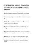 TX GENERAL PUMP INSTALLER EXAMINATION TEST 2026 FULL QUESTIONS AND CORRECT ANSWERS