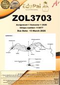 ZOL3703 Assignment 1 &lpar;COMPLETE ANSWERS&rpar; Semester 1 2026 - DUE 13 March 2026