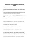 BASIC NURSING SKILLS FINAL REVIEW QUESTIONS AND ANSWERS