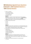 MD Esthetician Spanish Exam Questions & Answers &vert; 2026 Updated Solutions &vert; 100&percnt; Correct Answers