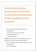 Illinois EMT&ndash;Basic Certification  Examination Practice Test Questions  And Correct Answers &lpar;Verified Answers&rpar;  Plus Rationales 2026 Q&A &vert; Instant  Download Pdf 