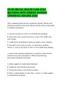 ATI RN MENTAL HEALTH EXAM STYLE QUESTIONS WITH VERIFIED ANSWERS CONFIDENCE BUILDER 2026