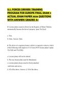 U&period;S&period; FORCES DRIVERS TRAINING PROGRAM FOR EUROPE FINAL EXAM 2 ACTUAL EXAM PAPER 2026 QUESTIONS WITH ANSWERS GRADED A&plus;