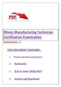 Illinois Manufacturing Technician Certification Examination 2026 &ndash; Complete Exam Preparation Material with Practice Questions and Solutions