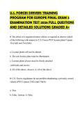 U&period;S&period; FORCES DRIVERS TRAINING PROGRAM FOR EUROPE FINAL EXAM 2 EXAMINATION TEST 2026 FULL QUESTIONS AND DETAILED SOLUTIONS GRADED A&plus;