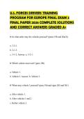 U&period;S&period; FORCES DRIVERS TRAINING PROGRAM FOR EUROPE FINAL EXAM 2 FINAL PAPER 2026 COMPLETE SOLUTIONS AND CORRECT ANSWERS GRADED A&plus;