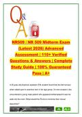 NR 509 Midterm Exam &ndash; 110&plus; Questions on Advanced Assessment&comma; Clinical Reasoning&comma; Cardiac & Pulmonary Exam &ndash; 2026