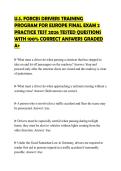 U&period;S&period; FORCES DRIVERS TRAINING PROGRAM FOR EUROPE FINAL EXAM 2 PRACTICE TEST 2026 TESTED QUESTIONS WITH 100&percnt; CORRECT ANSWERS GRADED A&plus;