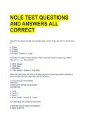 NCLE TEST QUESTIONS AND ANSWERS ALL CORRECT 