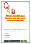 NUR 211 Final Exam &ndash; 527 Questions on Sickle Cell&comma; Neurologic Disorders&comma; Oncology & Critical Care &ndash; 2026