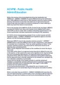 ACVPM - Public Health Admin&sol;Education Questions & Answers with Verified Study Solutions Rated A&plus;