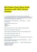 NCLE Basic Exam Study Guide Questions with 100&percnt; Correct Answers 