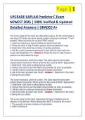 UPGRADE KAPLAN Predictor C Exam  NEWEST 2026 &vert; 100&percnt; Verified & Updated  Detailed Answers &vert; GRADED A&plus; 
