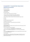 Increased ICP &plus; Traumatic Brain Injury Exam  questions and answers 