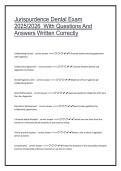 Jurisprudence Dental Exam 2025&sol;2026 &ndash; Correctly Written Practice Questions with Accurate Answers and Detailed Explanations
