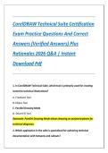 CorelDRAW Technical Suite Certification  Exam Practice Questions And Correct  Answers &lpar;Verified Answers&rpar; Plus  Rationales 2026 Q&A &vert; Instant  Download Pdf 
