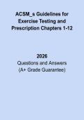 ACSM&rsquo;s Guidelines for Exercise Testing and Prescription &lpar;Chapters 1&ndash;12&rpar; &ndash; Study Companion & Review Guide 2026